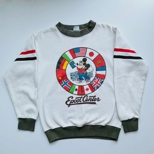 Vtg DISNEY WORLD Epcot Center Mickey Mouse Crewneck Sweatshirt M